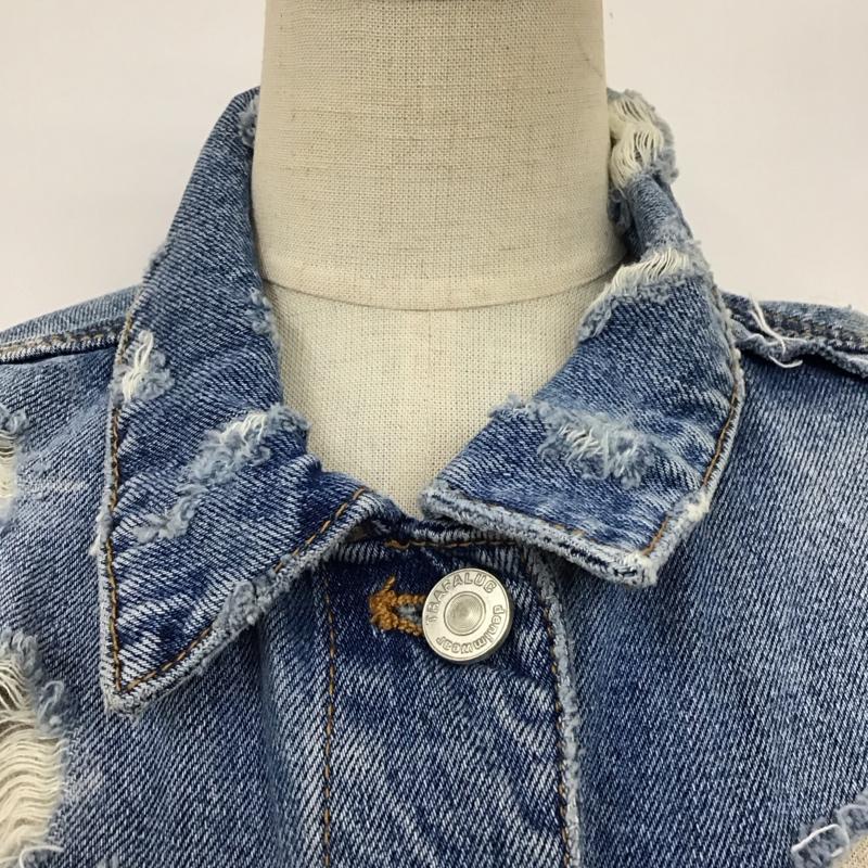 ザラ ZARA ベスト ベスト デニム 2 ダメージ加工 青 / ブルー /  レディース USED 古着 中古 10114454