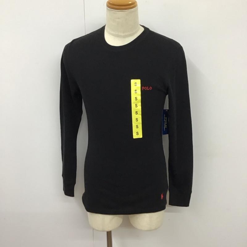 ポロラルフローレン POLO RALPH LAUREN カットソー 長袖 長袖 S ロゴ、文字 黒 / ブラック /  メンズ USED 古着 中古 10114639