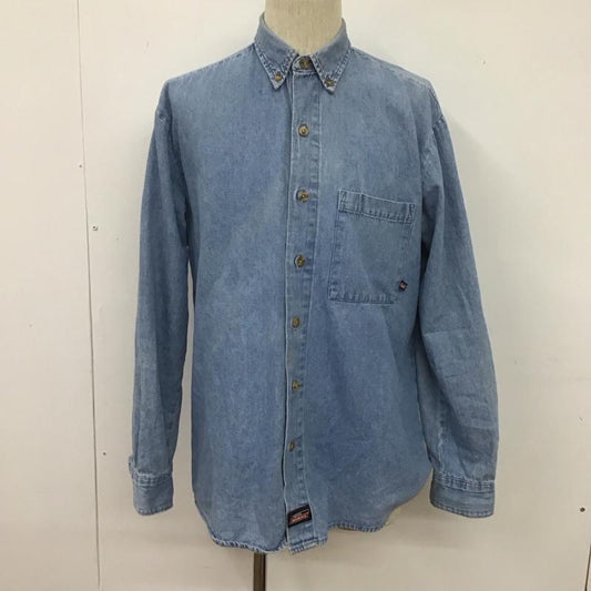 ディッキーズ Dickies シャツ、ブラウス 長袖 長袖シャツ デニムシャツ カジュアルシャツ ボタンダウンシャツ M 無地 インディゴ / インディゴ /  メンズ USED 古着 中古 10106605