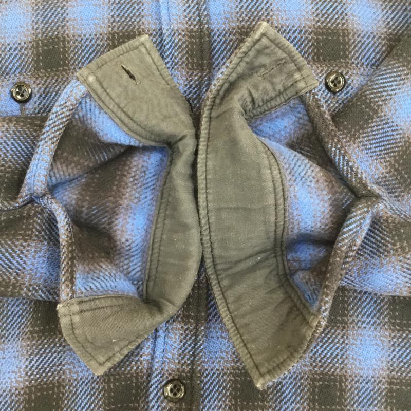 フラットヘッド The Flat Head シャツ、ブラウス 長袖 ヘビーウエイト フランネル シャツ 38 チェック 青 / ブルー /  メンズ USED 古着 中古 10095995