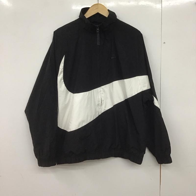 ナイキ NIKE ジャケット、上着 ジャンパー、ブルゾン ジップアップジャケット ナイロンジャケット アウター L ロゴ、文字 白 / ホワイト / X 黒 / ブラック /  メンズ USED 古着 中古 10148028
