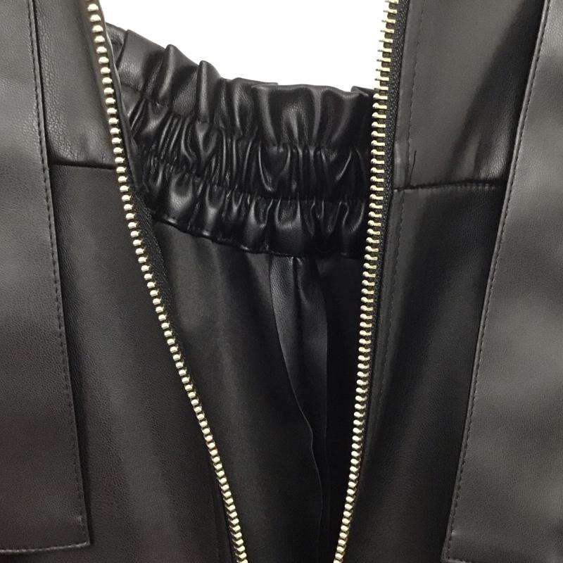 アズールバイマウジー AZUL BY MOUSSY ワンピース・ドレス・オールインワン ワンピース・ドレス・オールインワン 250gab33-106h フェイクレザージップアップジャンパースカー オールインワン S 無地 黒 / ブラック /  レディース USED 古着 中古 10143717