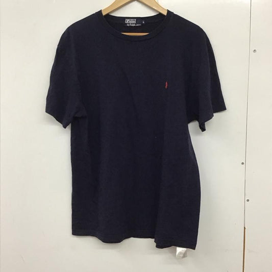 ポロバイラルフローレン Polo by RALPH LAUREN Tシャツ 半袖 半袖カットソー プリントTシャツ クルーネックカットソー L ロゴ、文字 紺 / ネイビー /  メンズ USED 古着 中古 10133196
