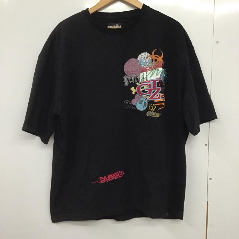 ゲンザイ genzai Tシャツ 半袖 半袖カットソー プリントTシャツ クルーネックカットソー L ロゴ、文字 黒 / ブラック /  メンズ USED 古着 中古 10146210