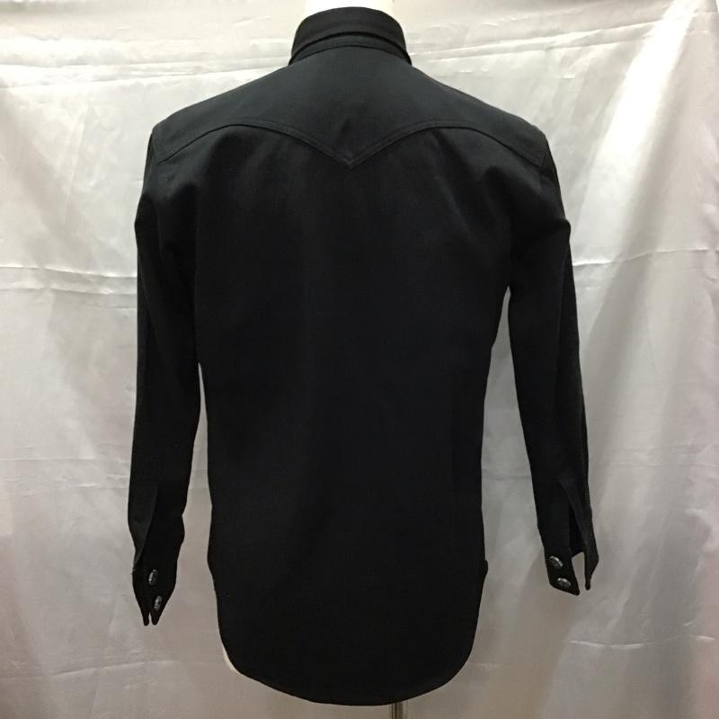 レッドムーン REDMOON シャツ、ブラウス 長袖 長袖シャツ カジュアルシャツ カラーシャツ ポケットシャツ 38 無地 黒 / ブラック /  メンズ USED 古着 中古 10110985