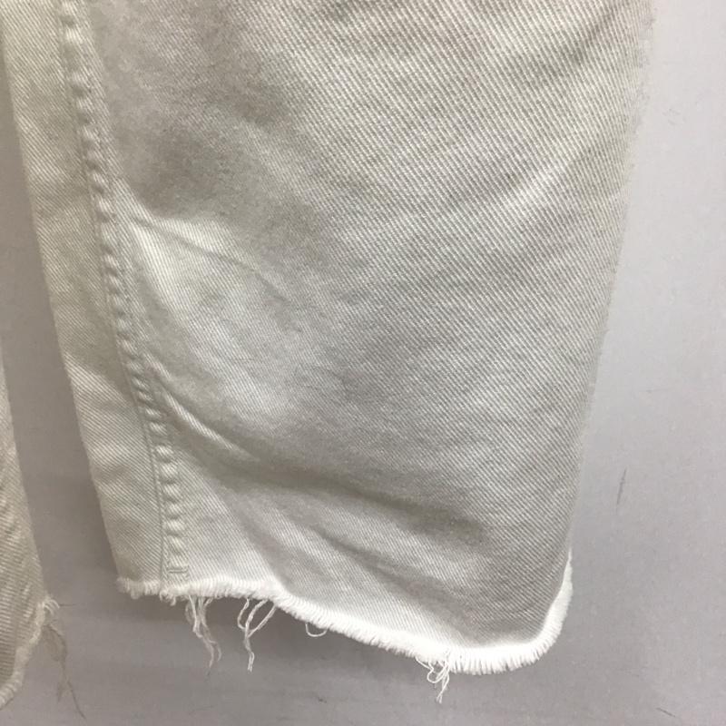 ザラベーシック ZARA BASIC ボトムス ボトムス 5862 076 250 ワイドパンツ デニム カットオフ 無地 白 / ホワイト /  レディース USED 古着 中古 10112238