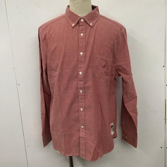ノーティカ NAUTICA シャツ、ブラウス 長袖 長袖シャツ 無地シャツ カラーシャツ ボタンダウンシャツ XL ロゴ、文字 赤 / レッド /  メンズ USED 古着 中古 10125062