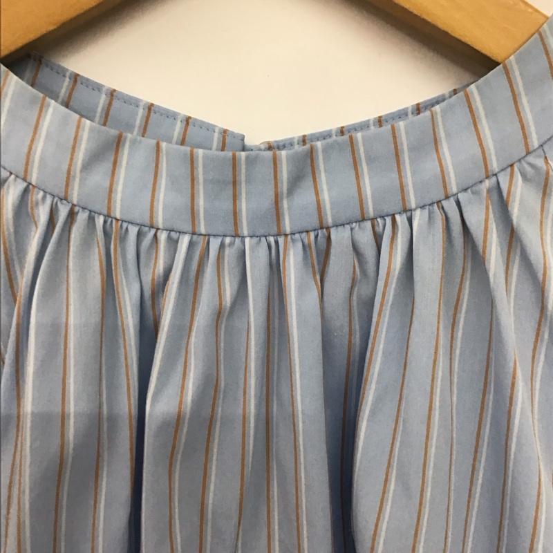 ユナイテッドアローズグリーンレーベルリラクシング UNITED ARROWS green label relaxing シャツ、ブラウス 長袖 3511-199-1268 CS コットン /N ブロード スタンド ギャザー ブラウス ストライプ 水色 / ライトブルー /  レディース USED 古着 中古 10136483