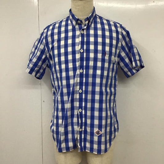 カールヘルム KARLHELMUT シャツ、ブラウス 半袖 半袖シャツ カラーシャツ 半袖カットソー チェックシャツ M チェック 白 / ホワイト / X 青 / ブルー /  メンズ USED 古着 中古 10117277