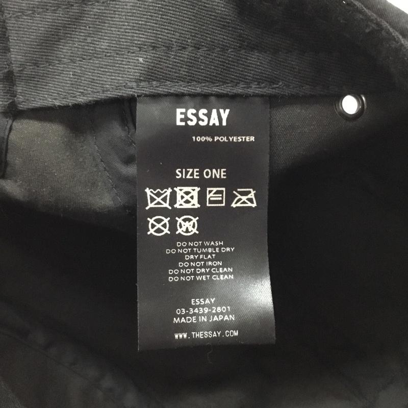 エッセイ ESSAY 帽子 キャップ ES16A-01 LONGBRIM JET CAP 無地 黒 / ブラック /  メンズ USED 古着 中古 10110171