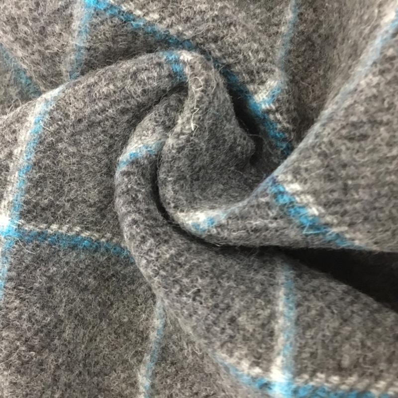 ビームス BEAMS マフラー マフラー ウール フリンジ チェック 灰 / グレー / X 青 / ブルー / X 紺 / ネイビー /  メンズ USED 古着 中古 10130582