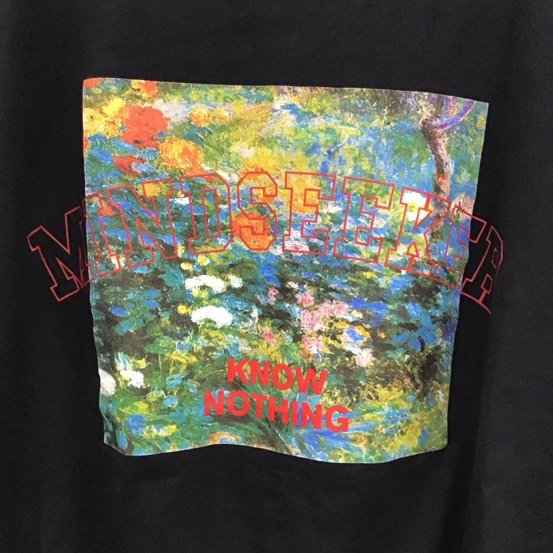 マインドシーカー mindseeker Tシャツ 半袖 半袖カットソー プリントTシャツ クルーネックカットソー L プリント 黒 / ブラック /  メンズ USED 古着 中古 10132803