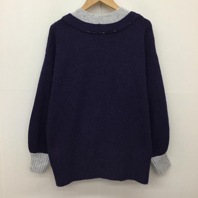 ローリーズファーム LOWRYS FARM カーディガン 長袖 LF624007CH FREE 無地 灰 / グレー / X 紺 / ネイビー /  レディース USED 古着 中古 10142527