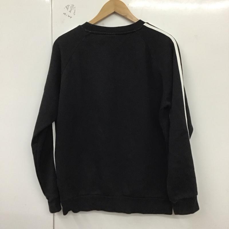 アディダス adidas トレーナー 長袖 dv1555 スウェット 長袖カットソー クルーネック M ロゴ、文字 黒 / ブラック /  メンズ USED 古着 中古 10129078