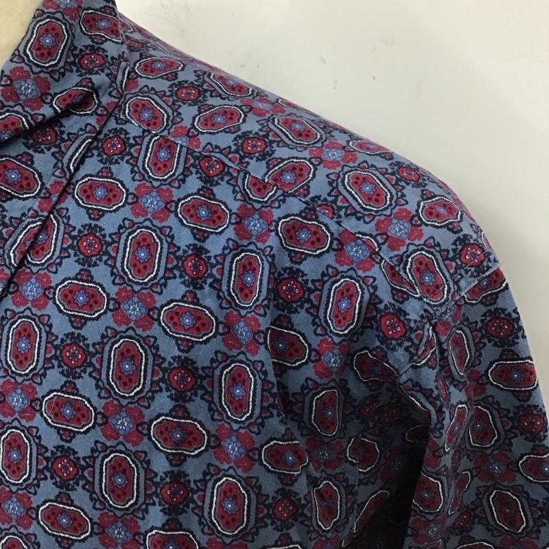 古着 USED カットソー 長袖 長袖シャツ カラーシャツ ポケットシャツ 長袖カットソー プリントシャツ L プリント マルチカラー / マルチカラー /  メンズ USED 古着 中古 10119016