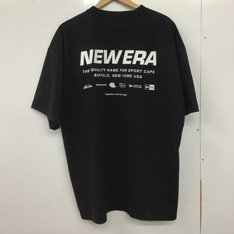ニューエラ NEW ERA Tシャツ 半袖 半袖カットソー プリントTシャツ クルーネックカットソー XL ロゴ、文字 黒 / ブラック /  メンズ USED 古着 中古 10146764