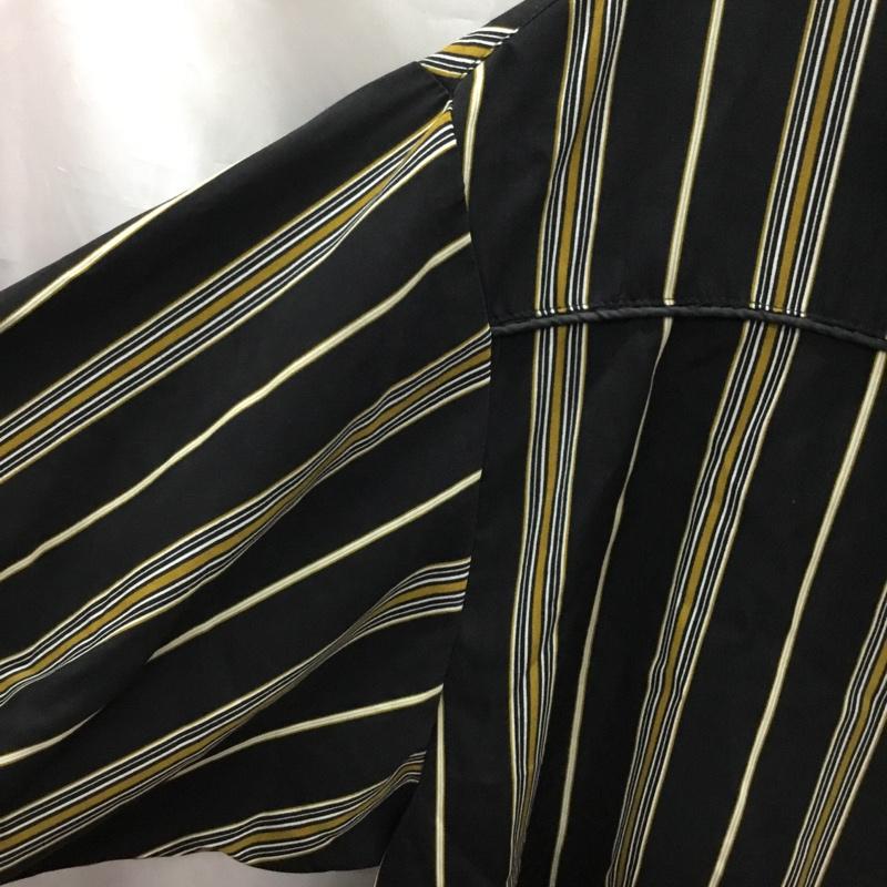 クティール kutir シャツ、ブラウス 半袖 KT922040BW オープンカラー L ストライプ 黒 / ブラック / X 白 / ホワイト / X 茶 / ブラウン /  メンズ USED 古着 中古 10117761