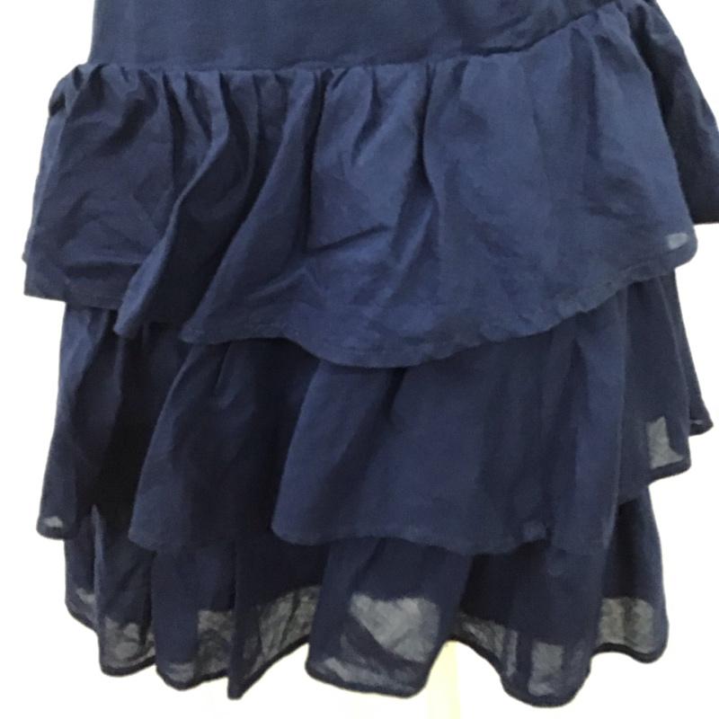 ラルフローレン RALPHLAUREN スカート ミニスカート ギャザー 段々 XL 無地 紺 / ネイビー /  レディース USED 古着 中古 10118843
