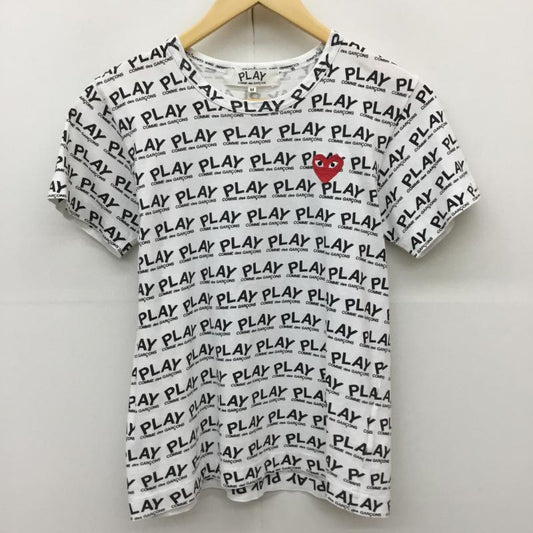 プレイコムデギャルソン PLAY COMME des GARCONS Tシャツ 半袖 M 総柄 白 / ホワイト /  メンズ USED 古着 中古 10141209