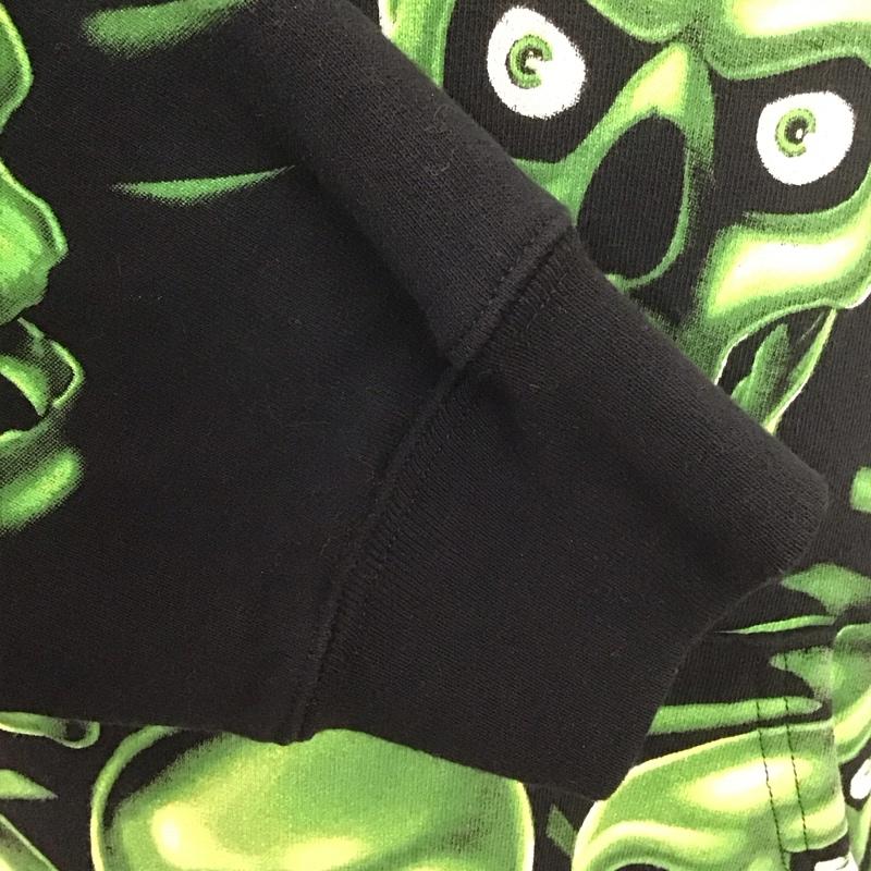 シュプリーム Supreme パーカー 長袖 18SS Skull Pile Hooded Sweartshirt ドクロ プルオーバー ロゴ 裏起毛 M 総柄 黒 / ブラック / X 薄緑 / ライトグリーン /  メンズ USED 古着 中古 10107816