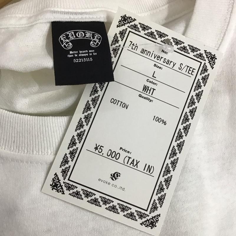 イウ゛ォーク EVOKE Tシャツ 半袖 7th anniversary s/tee 半袖カットソー プリントTシャツ L プリント 白 / ホワイト /  メンズ USED 古着 中古 10134054