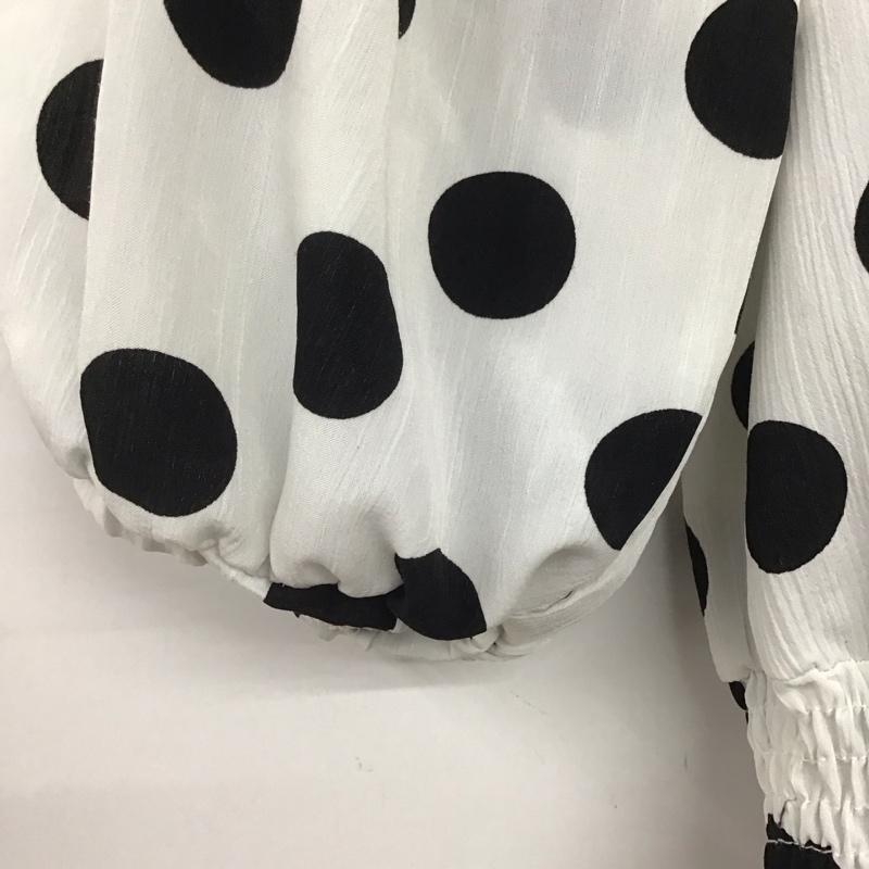 ロイヤルパーティー ROYAL PARTY シャツ、ブラウス 半袖 7212-421-8 ドットオフショルパフブラウス FREE ドット 白 / ホワイト / X 黒 / ブラック /  レディース USED 古着 中古 10146776