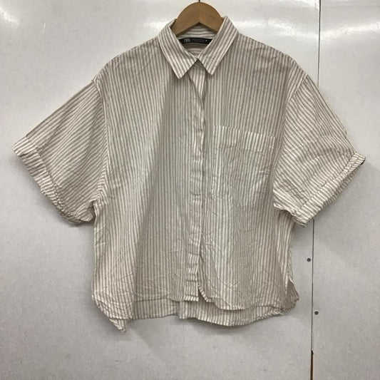 ザラ ZARA シャツ、ブラウス 半袖 M ストライプ マルチカラー / マルチカラー /  レディース USED 古着 中古 10143991
