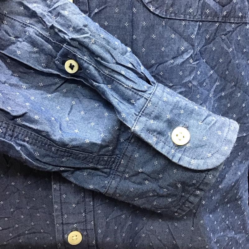 トミーヒルフィガー TOMMY HILFIGER シャツ、ブラウス 長袖 ボタンダウン L ワンポイント インディゴ / インディゴ /  メンズ USED 古着 中古 10118381