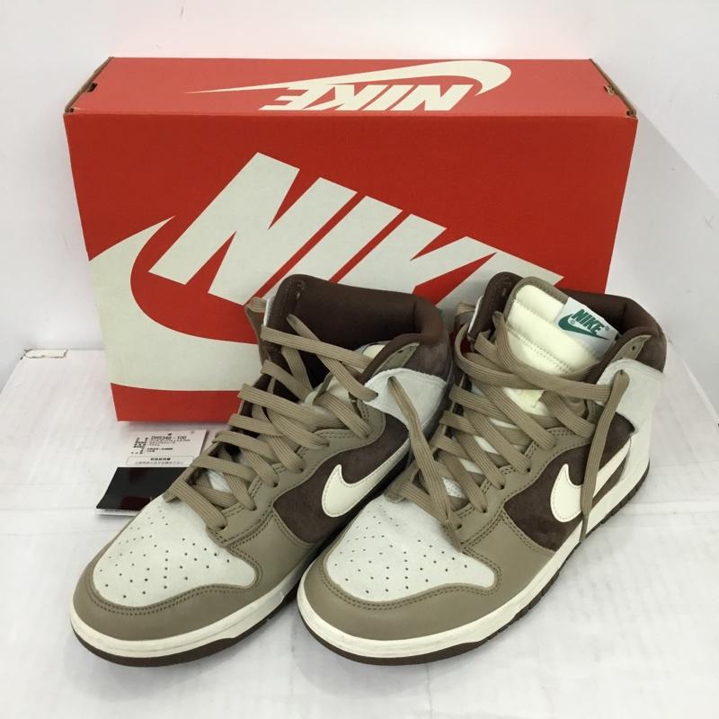 ナイキ NIKE スニーカー スニーカー DH5348-100 DUNK HI RETRO PREMIUM 26.5cm 箱有 26.5cm ロゴ、文字 ダークブラウン / ダークブラウン / X 茶 / ブラウン / X 灰 / グレー /  メンズ USED 古着 中古 10109897