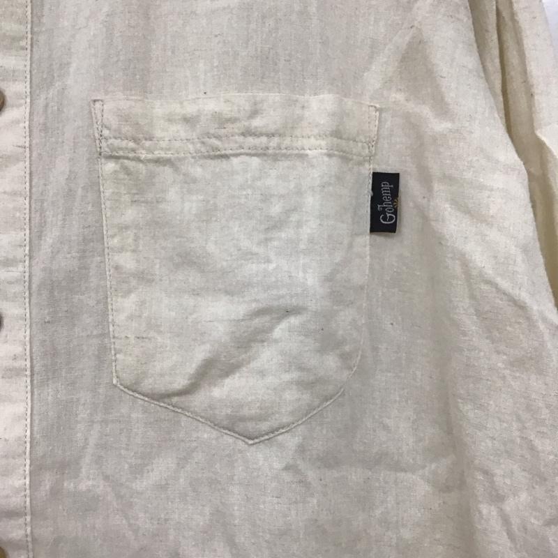 ゴーヘンプ GOHEMP シャツ、ブラウス 長袖 長袖シャツ ノーカラーシャツ カジュアルシャツ 2 ロゴ、文字 アイボリー / アイボリー /  メンズ USED 古着 中古 10143485