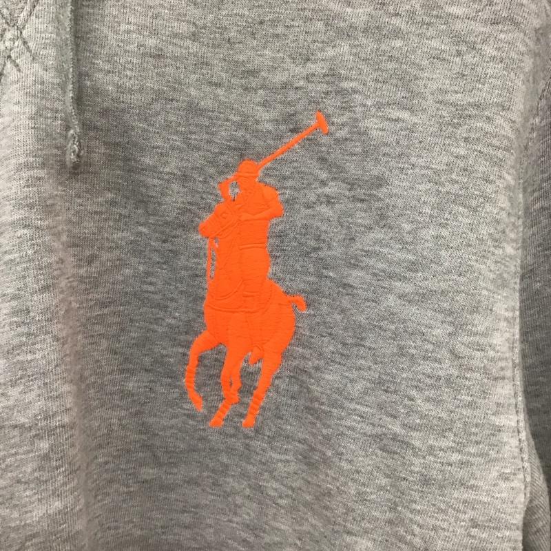 ポロラルフローレン POLO RALPH LAUREN ポロシャツ 長袖 長袖スウェットパーカー プルオーバー M ロゴ、文字 灰 / グレー /  メンズ USED 古着 中古 10129876