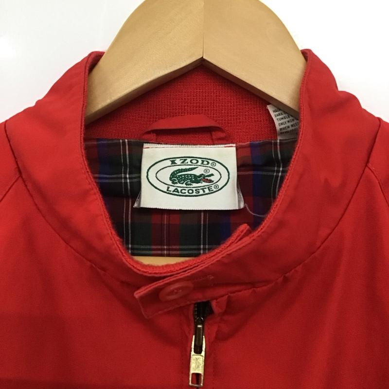 ラコステ LACOSTE ジャケット、上着 ジャケット、ブレザー ジップアップジャケット アウター ノーカラージャケット L ロゴ、文字 赤 / レッド /  メンズ USED 古着 中古 10132909