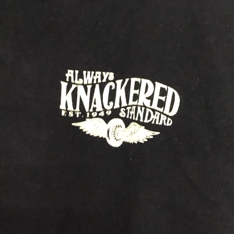 ナッカード KNACKERED Tシャツ 半袖 バックプリント CLASSIC FIT L ロゴ、文字 黒 / ブラック /  メンズ USED 古着 中古 10117752