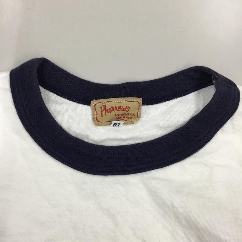 フェローズ Pherrow s Tシャツ 半袖 半袖カットソー プリントTシャツ クルーネックカットソー L プリント 白 / ホワイト /  メンズ USED 古着 中古 10116027