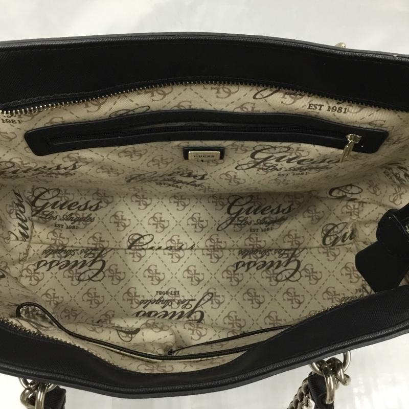 ゲス Guess トートバッグ トートバッグ VG504223 チェーン ロゴ、文字 黒 / ブラック / X 銀 / シルバー /  レディース USED 古着 中古 10106023