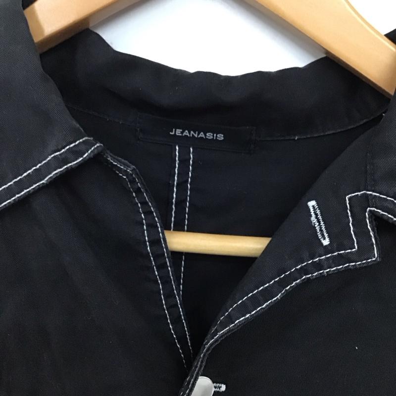ジーナシス JEANASIS シャツ、ブラウス 長袖 長袖シャツ 無地シャツ カラーシャツ FREE 無地 黒 / ブラック /  レディース USED 古着 中古 10128753
