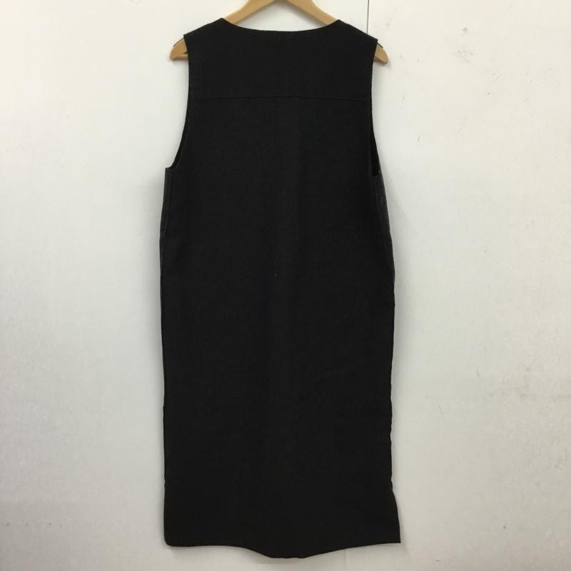 ショコラ フィネ ローブ chocol raffine robe ワンピース ロングスカート 6a07l0h0300 圧縮フェイクウールジャンスカ ロングスカート ノースリーブ FREE 無地 黒 / ブラック /  レディース USED 古着 中古 10119025