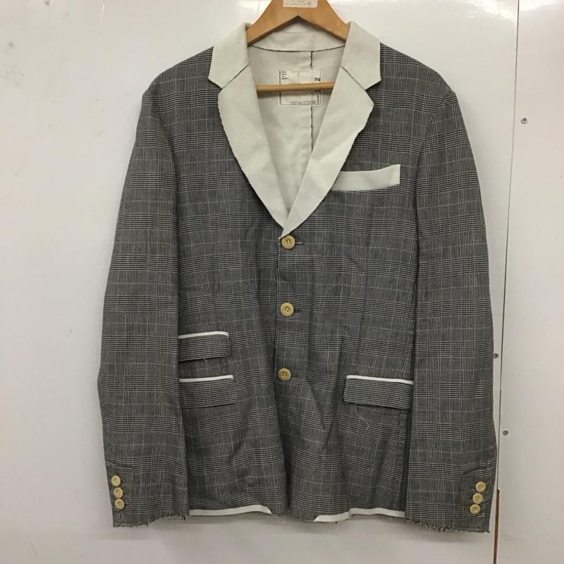 サカイ Sacai ジャケット、上着 ジャケット、ブレザー 長袖ジャケット アウター 前ボタン カラージャケット 2 チェック 白 / ホワイト / X 黒 / ブラック /  メンズ USED 古着 中古 10129294