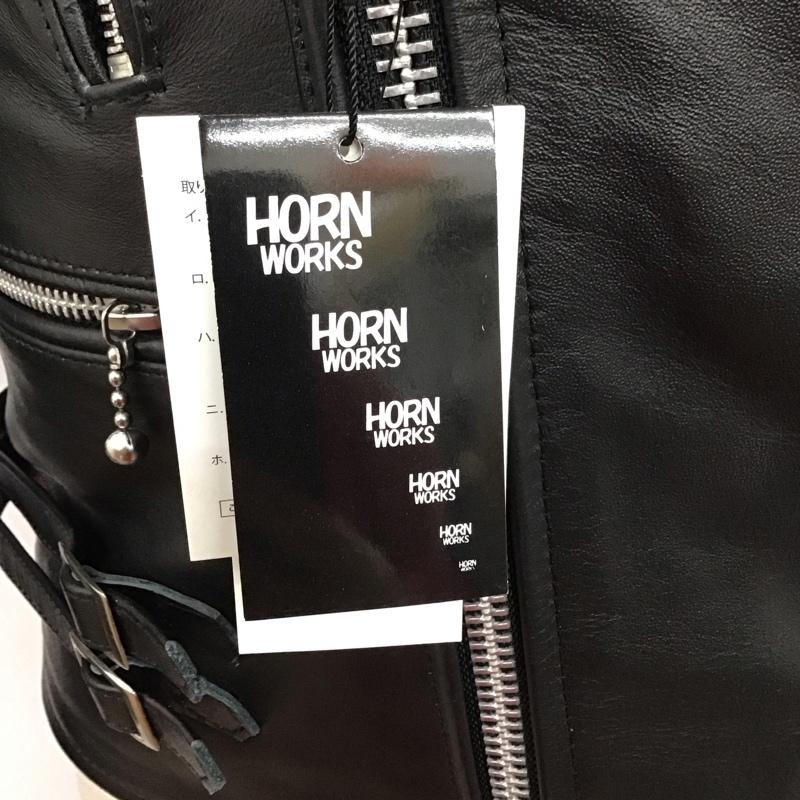 ホーンワークス HORN WORKS ジャケット、上着 ジャンパー、ブルゾン ライダースジャケット ジップアップジャケット アウター カラージャケット M 無地 黒 / ブラック /  メンズ USED 古着 中古 10109840