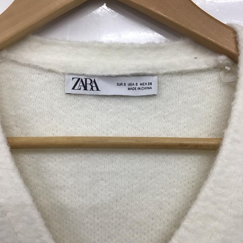 ザラ ZARA カーディガン 長袖 S 無地 白 / ホワイト /  レディース USED 古着 中古 10139869
