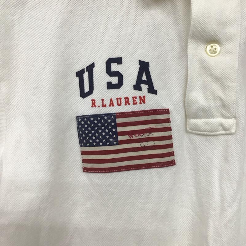 ポロラルフローレン POLO RALPH LAUREN ポロシャツ 半袖 半袖ポロシャツ カラーシャツ 半袖カットソー M ロゴ、文字 白 / ホワイト /  メンズ USED 古着 中古 10146834