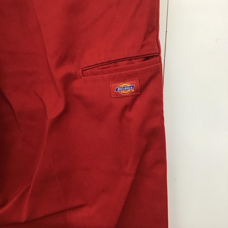 ディッキーズ Dickies パンツ ワークパンツ、ペインターパンツ ワークパンツ ワイドパンツ カジュアルパンツ 34インチ ロゴ、文字 赤 / レッド /  メンズ USED 古着 中古 10144176