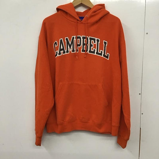 チャンピオン Champion パーカー 長袖 長袖パーカー プルオーバーパーカー スウェット L ロゴ、文字 橙 / オレンジ /  メンズ USED 古着 中古 10136615