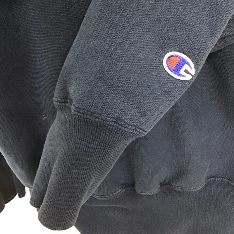 チャンピオン Champion トレーナー 長袖 長袖トレーナー スウェット クルーネック リブスウェットカットソー L 無地 紺 / ネイビー /  メンズ USED 古着 中古 10123961