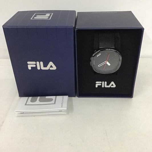 フィラ FILA 腕時計 アナログ（クォーツ式） 38-162 箱有 ロゴ、文字 黒 / ブラック /  レディース USED 古着 中古 10134105