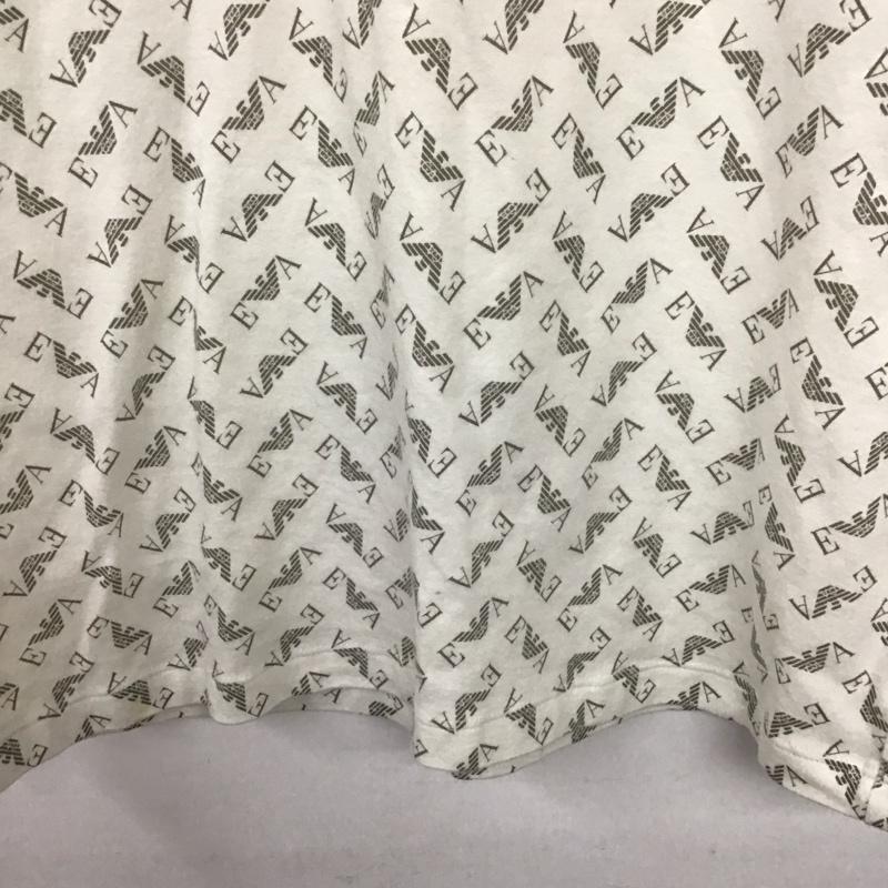 エンポリオアルマーニ EMPORIO ARMANI Tシャツ 半袖 Vネック XL プリント X ロゴ、文字 白 / ホワイト /  レディース USED 古着 中古 10134603