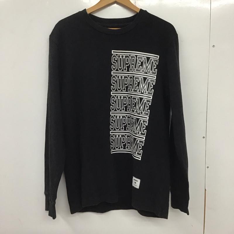 シュプリーム Supreme カットソー 長袖 18ss ロンT stackedTシャツ プリントTシャツ M ロゴ、文字 黒 / ブラック /  メンズ USED 古着 中古 10134884