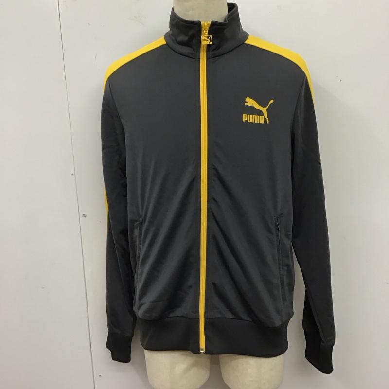 プーマ PUMA ジャケット、上着 ジャケット、ブレザー 557904 トラックジャケット ジャージ XL ロゴ、文字 灰 / グレー / X 黄 / イエロー /  メンズ USED 古着 中古 10122948