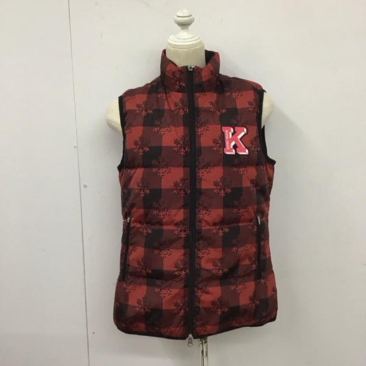 カッパ Kappa ベスト ベスト ダウンベスト L 総柄 赤 / レッド /  レディース USED 古着 中古 10128361