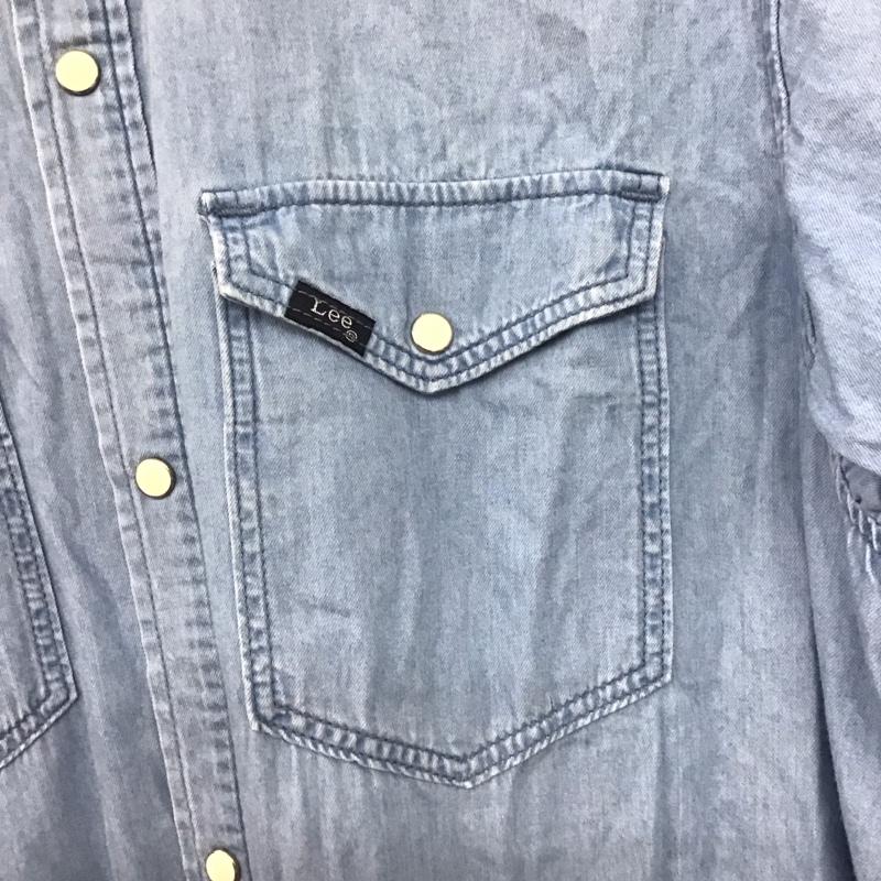 リー Lee ワンピース ロングスカート 半袖シャツワンピース ロングワンピース 前開シャツワンピース FREE ロゴ、文字 インディゴ / インディゴ /  レディース USED 古着 中古 10147103